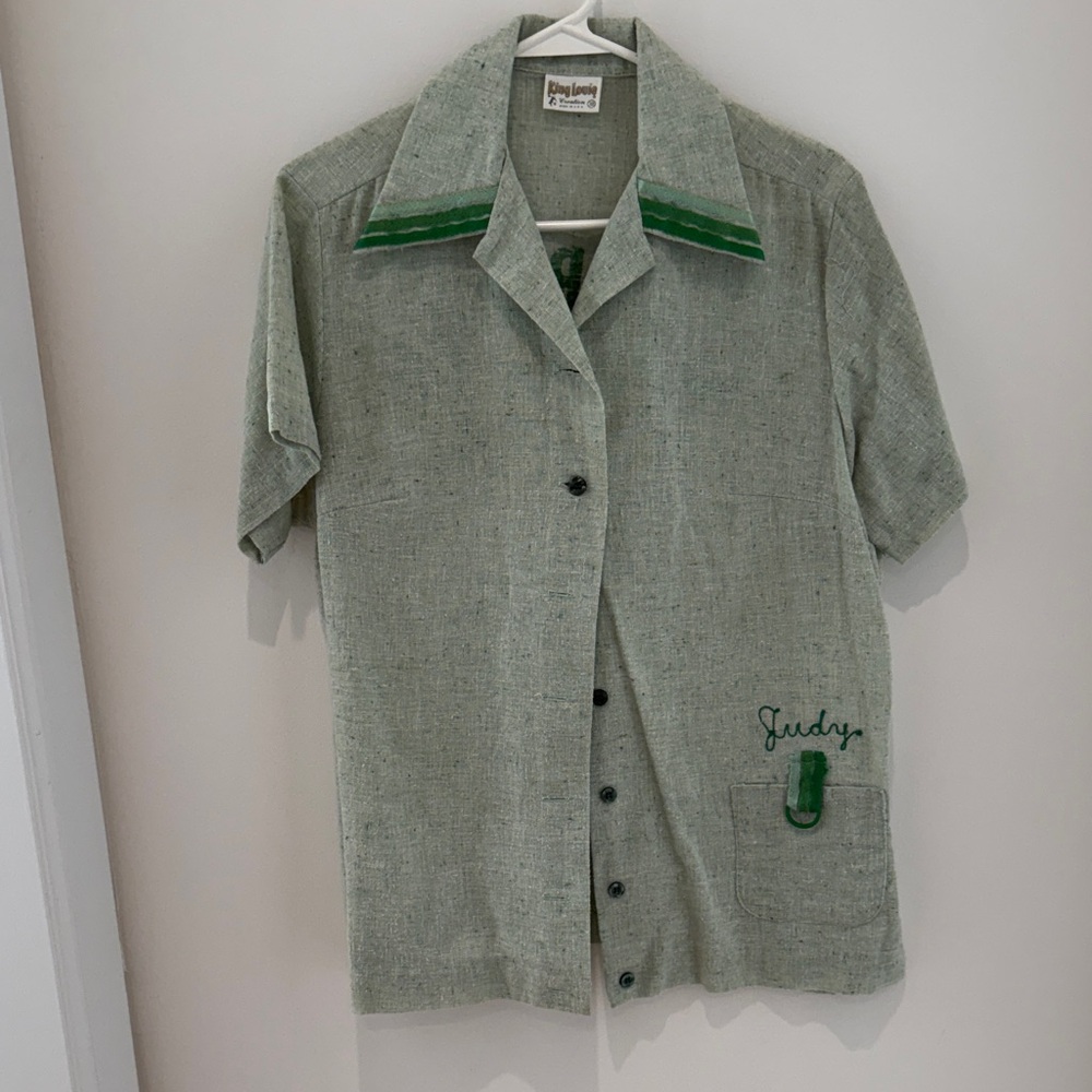 Vintage Green Bowling Shirt